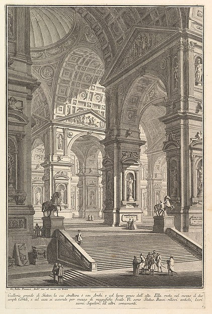 Large sculpture gallery built on arches and lit from above . ., Poster Print Wall Art