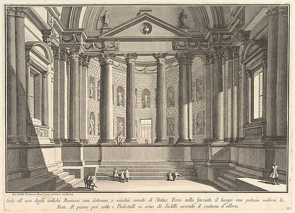 Colonnaded hall according to the custom of the ancient Romans, Poster Print Wall Art