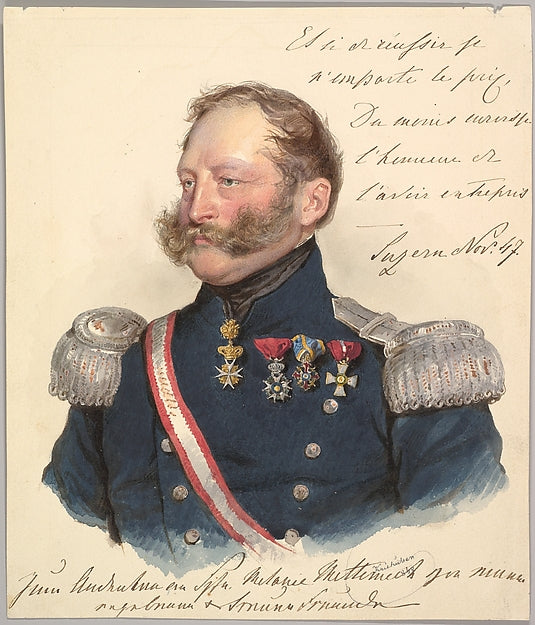 Josef Kriehuber:Prince Friedrich of Schwarzenberg 1847-16x12"(A3) Poster