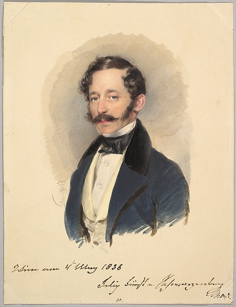 Moritz Michael Daffinger:Prince Felix of Schwarzenberg 1838-16x12"(A3) Poster