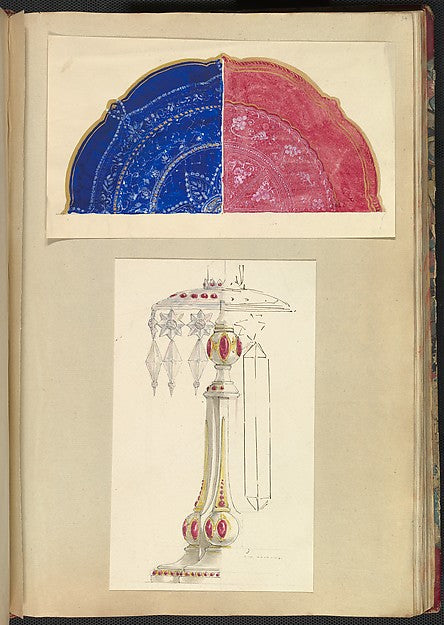 Designs for Two Decorated Plates and a Candleholder with Cut G, Poster Print Wall Art