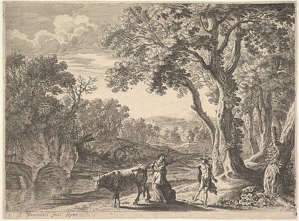 Mercury Turning Battus to Stone-Herman van Swanevelt c1603–16, Poster Print Wall Art