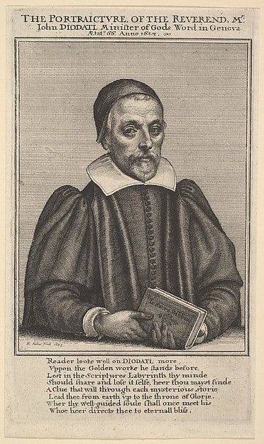 Portrait of John Diodati 1643-Wenceslaus Hollar , Poster Print Wall Art