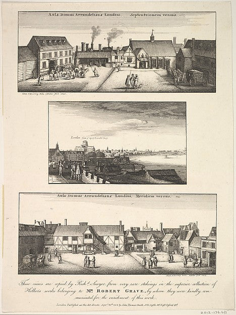 Two Views of Arundel House and London and the Thames as seen f, Poster Print Wall Art