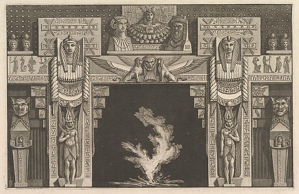 Chimneypiece in the Egyptian style from Diverse Maniere d'ado, Poster Print Wall Art