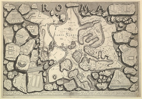 Plan of Rome... from Le Antichità Romane c1756-Giovanni Batt,16x12"(A3)Poster