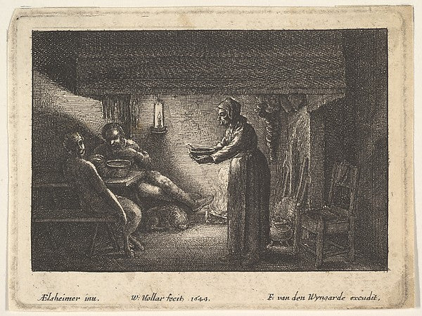 The satyr and the peasant 1644-After Adam Elsheimer , Poster Print Wall Art