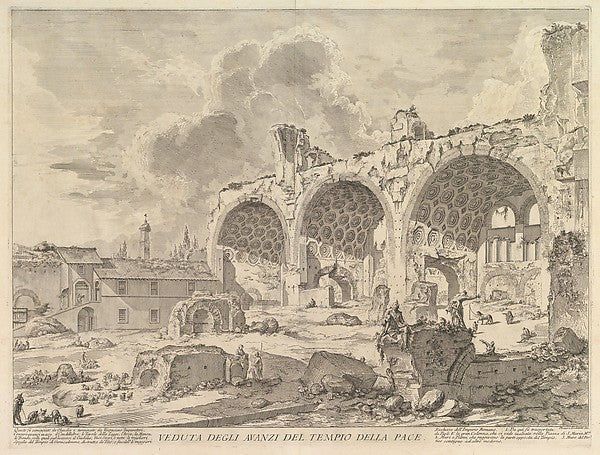 The Basilica of Constantine (Veduta degli avanzi della Casa au, Poster Print Wall Art