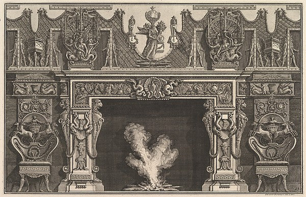 Bird in shell at the center of the lintel with a frieze of tr,16x12"(A3)Poster