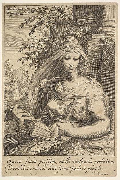 Temperance from The Seven Virtues-Anonymous, Netherlandish, 1, Poster Print Wall Art