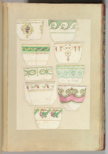 Nine Designs for Decorated Cups 1845–55-Alfred Henry Forrester, Poster Print Wall Art