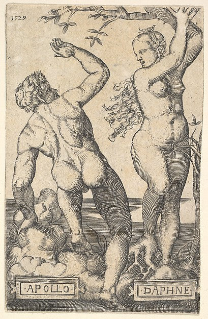 Apollo and Daphne n.d.-After Barthel Beham , Poster Print