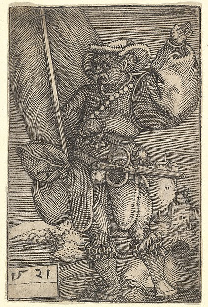 Standard Bearer with Raised Left Hand early 16th cent-Barthel ,16x12"(A3)Poster