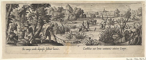 1 of 8 plates on Hunting and Fishing-After Hans Bol ,16x12"(A3)Poster