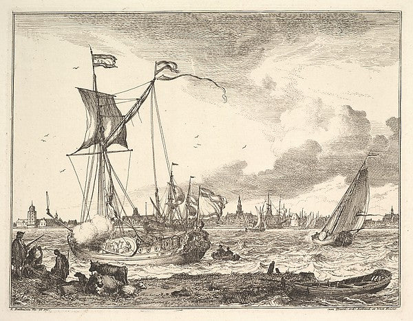 Harbor Scene-Ludolf Bakhuizen , Poster Print Wall Art