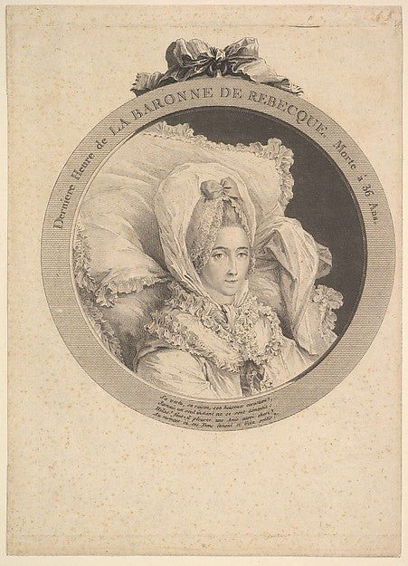 Augustin de Saint-Aubin:Portrait of La Baronne de Rebecque 1-16x12"(A3) Poster