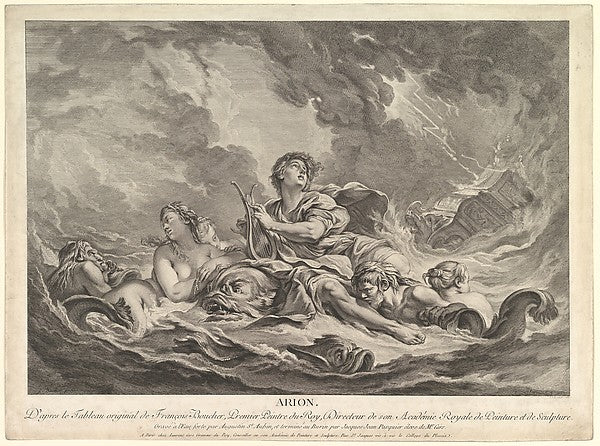 Arion 1763–66-Augustin de Saint-Aubin, Jacques Jean Pasquier, , Poster Print