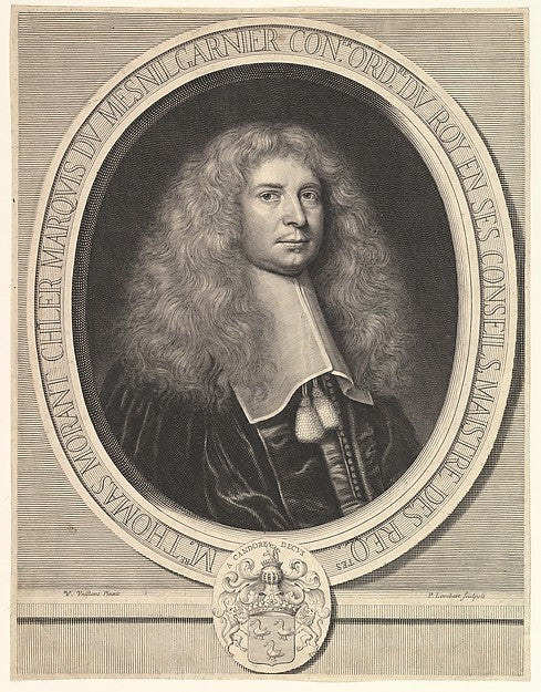 Portrait of the Marquis du Mesnilgarnier 17th cent-Pierre Lomb, Poster Print Wall Art