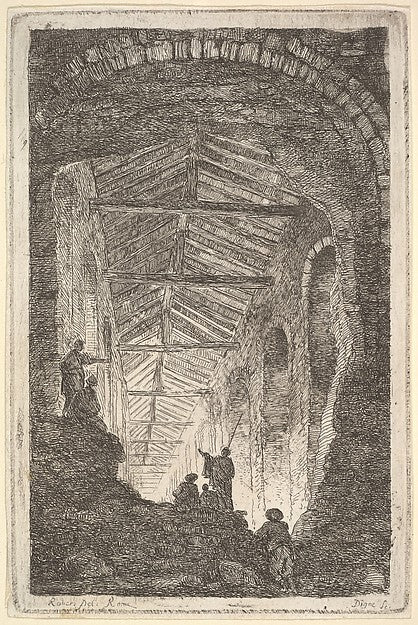 Plate 10 - The Ancient Gallery - a large covered gallery light , Poster Print Wall Art