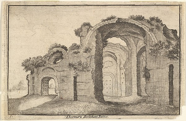 Baths of Diocletian Rome 17th cent-After Sebastiaen Vrancx , Poster Print Wall Art