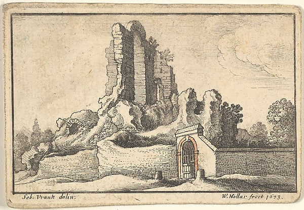 Ruins and a barred gate on the Esquiline Hill in Rome 1673-Aft, Poster Print Wall Art