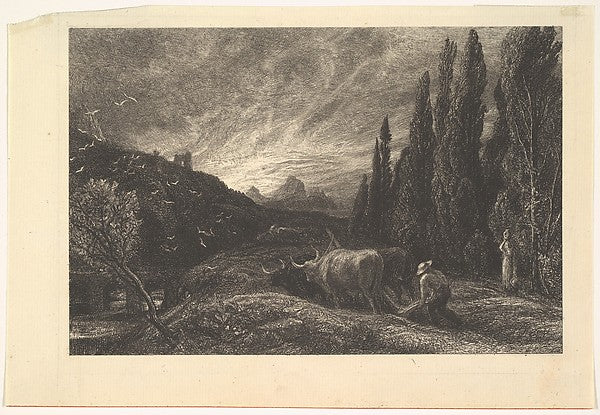 The Early Ploughman 1861-Samuel Palmer , Poster Print Wall Art
