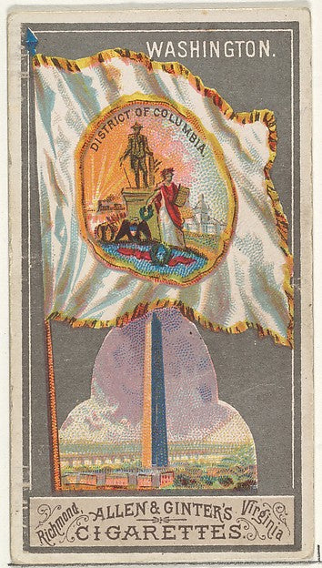 :Washington from the City Flags series for Allen & Ginter Ci-16x12"(A3) Poster