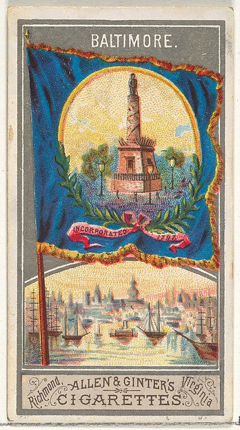 :Baltimore from the City Flags series for Allen & Ginter Cig-16x12"(A3) Poster