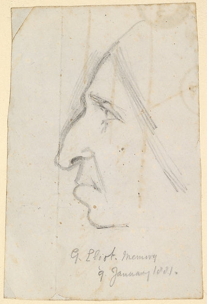 George Richmond:Portrait of George Eliot seen in profile to -16x12"(A3) Poster