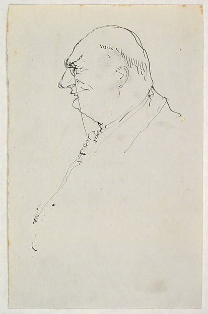 Anonymous, British, 19th century:Caricature of a Man Wearing-16x12"(A3) Poster