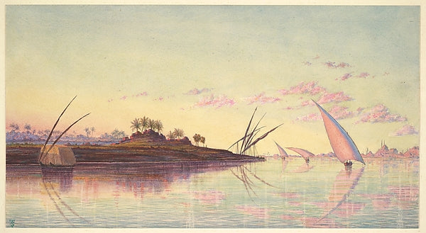 Thomas Seddon:View on the Nile near Cairo c1855-16x12"(A3) Poster