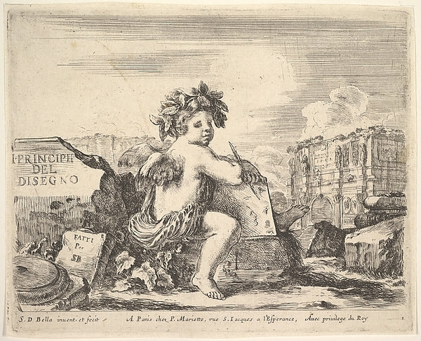 Stefano della Bella :Plate 1: the genius of drawing a child -16x12"(A3) Poster