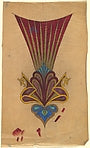 Anonymous, French, 20th century:Vertical Design with Ornamen-16x12"(A3) Poster