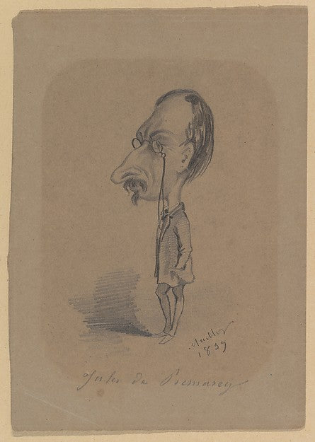 Hippolyte Mailly , After Nadar:Caricature of Jules de Prémar-16x12"(A3) Poster