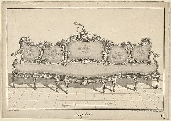 Design for a Sofa from: Nouvelle Iconographie Historique III, Poster Print