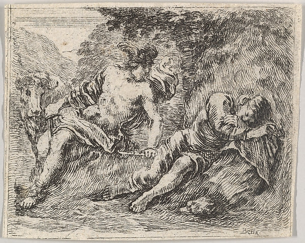 Stefano della Bella :Mercury and Argos from 'Game of Mytholo-16x12"(A3) Poster