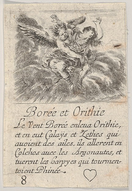 Stefano della Bella :Boreas and Orithyia from 'Game of Mytho-16x12"(A3) Poster