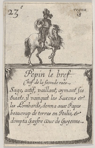 Stefano della Bella :Pepin le bref / Chef de la seconde race-16x12"(A3) Poster