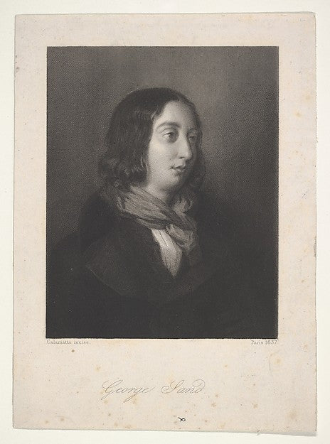 Portrait of George Sand 1837-Luigi Calamatta , Poster Print Wall Art
