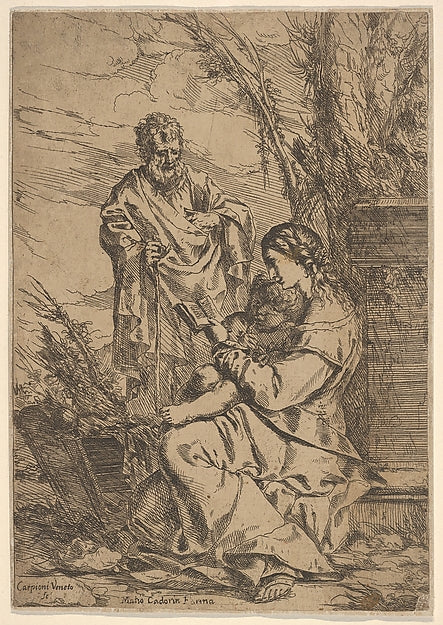 Holy Family with the Virgin reading the Virgin sits in profil, Poster Print Wall Art