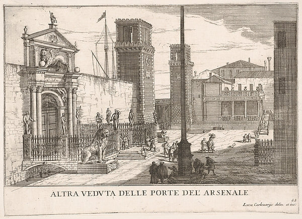 Plate 63 - View of the gate of the shipyard and armory complex , Poster Print Wall Art