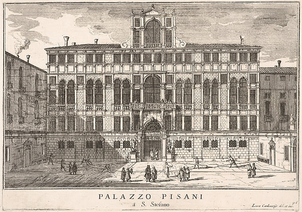 Plate 96 - View of the facade of the Pisani Palace in Campo San, Poster Print Wall Art