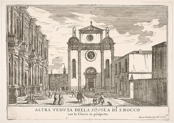 Plate 38 - View of the facade of the church of St. Roch and at , Poster Print Wall Art