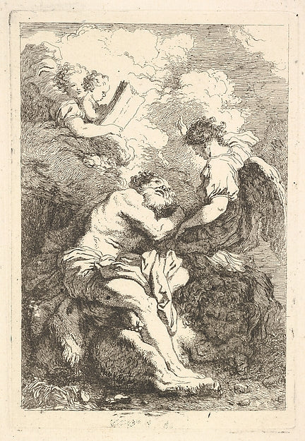 The Vision of Saint Jerome c1761–65-Jean Honoré Fragonard, Aft, Poster Print Wall Art