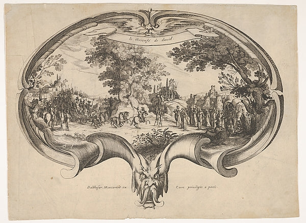 The Triumph of David from a fan by Jacques Callot-Charles Nic, Poster Print Wall Art