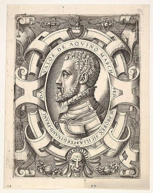 Bust portrait of Ferdinando Francesco de Avalos marquis of Pe, Poster Print