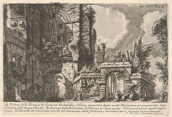 View of the arches of the consuls Dolabella and Silanus enclos, Poster Print