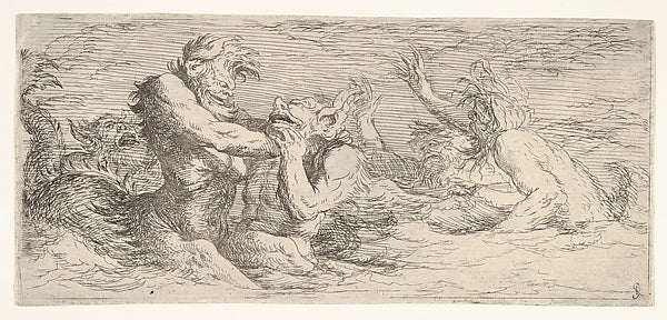 Five battling tritons from 'The Triton Group' c1660–1661-Salv,16x12"(A3)Poster