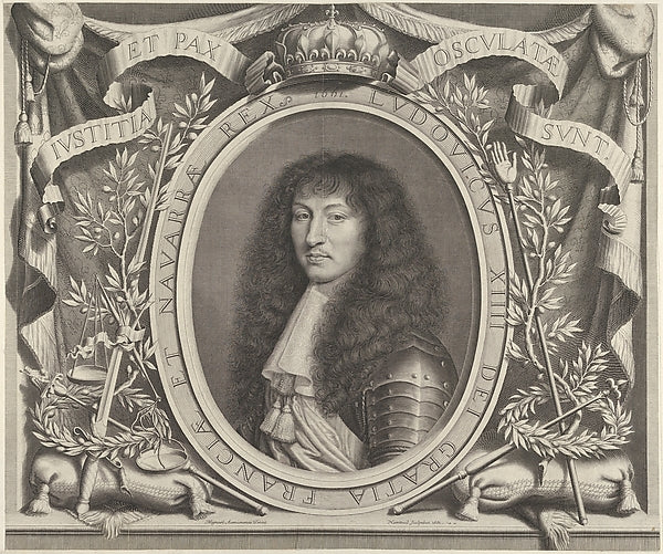 Louis XIV 1661-Robert Nanteuil,After Pierre Mignard , Poster Print Wall Art