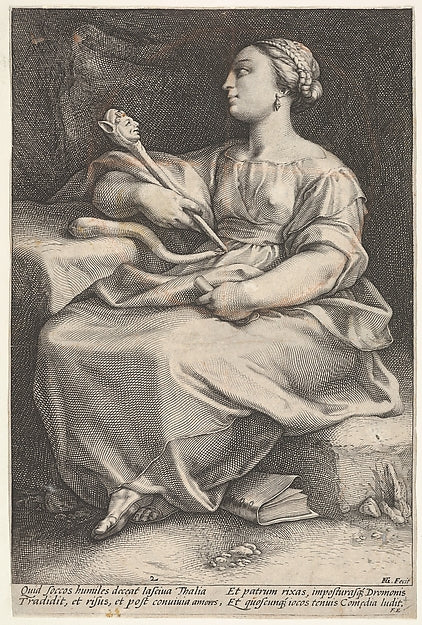Thalia the Muse of Comedy-Hendrick Goltzius , Poster Print Wall Art